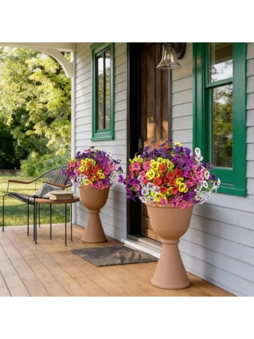 24 Bundles of Vibrant Artificial Flowers for Outdoor Decor - 6 Color Options